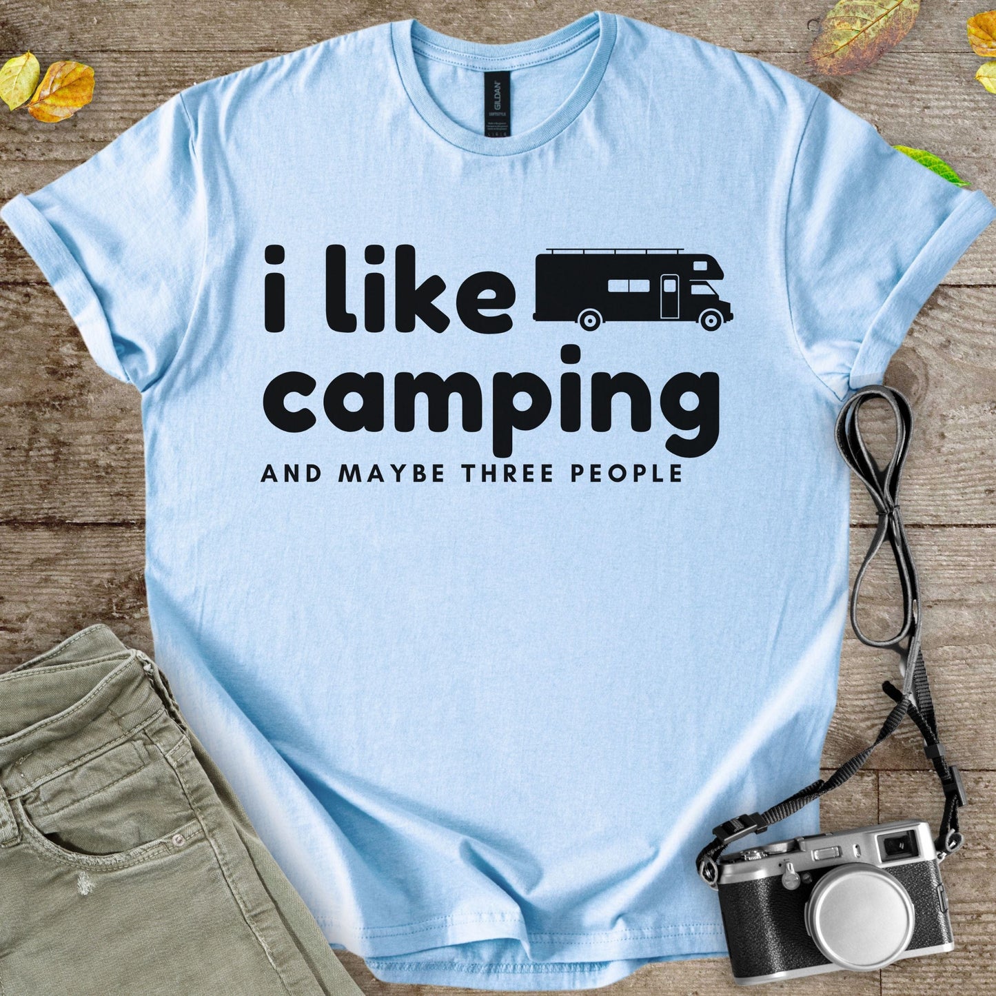 I Like Camping and Maybe Three People Graphic T-Shirt - Camping Shirt Camp Vibes Collective