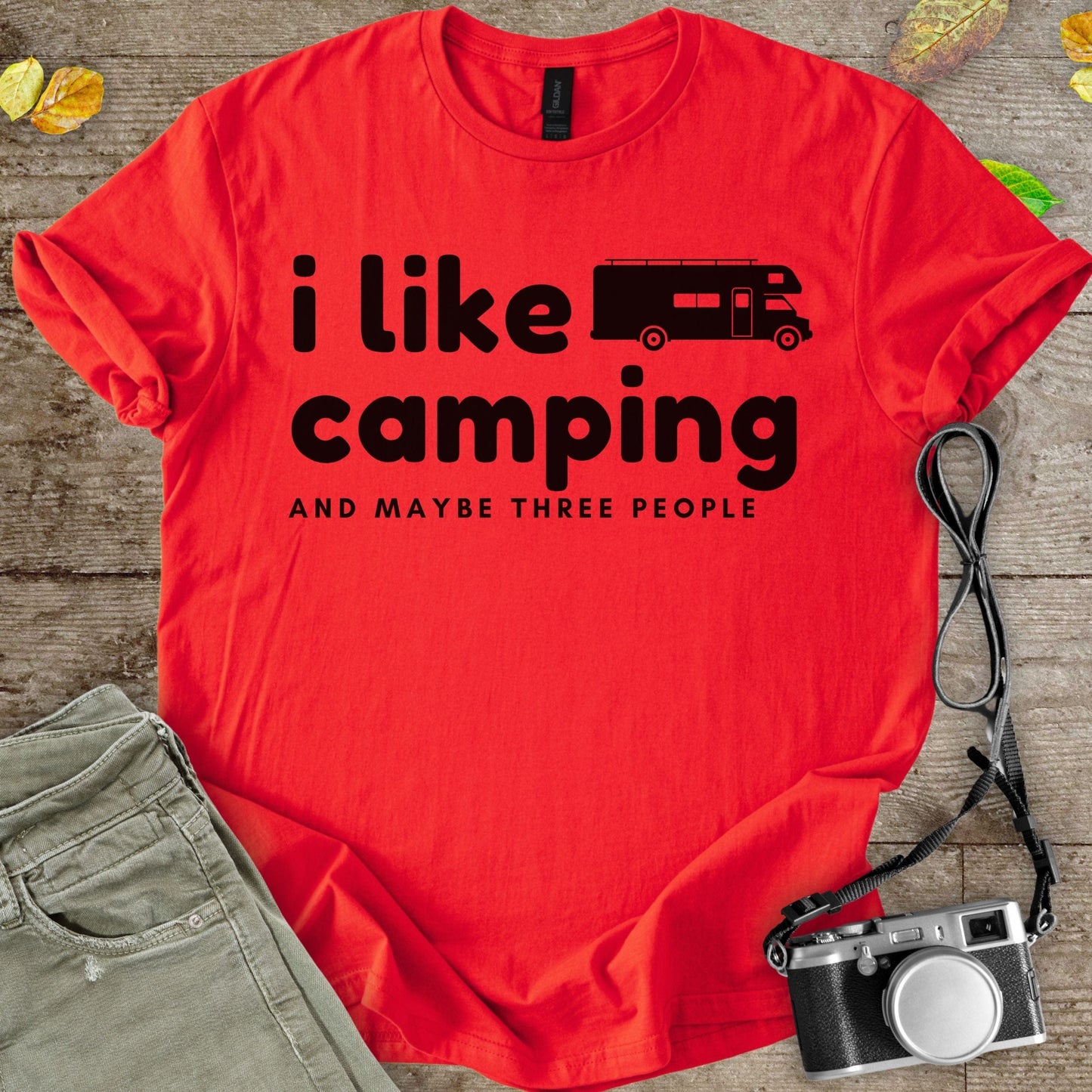 I Like Camping and Maybe Three People Graphic T-Shirt - Camping Shirt Camp Vibes Collective