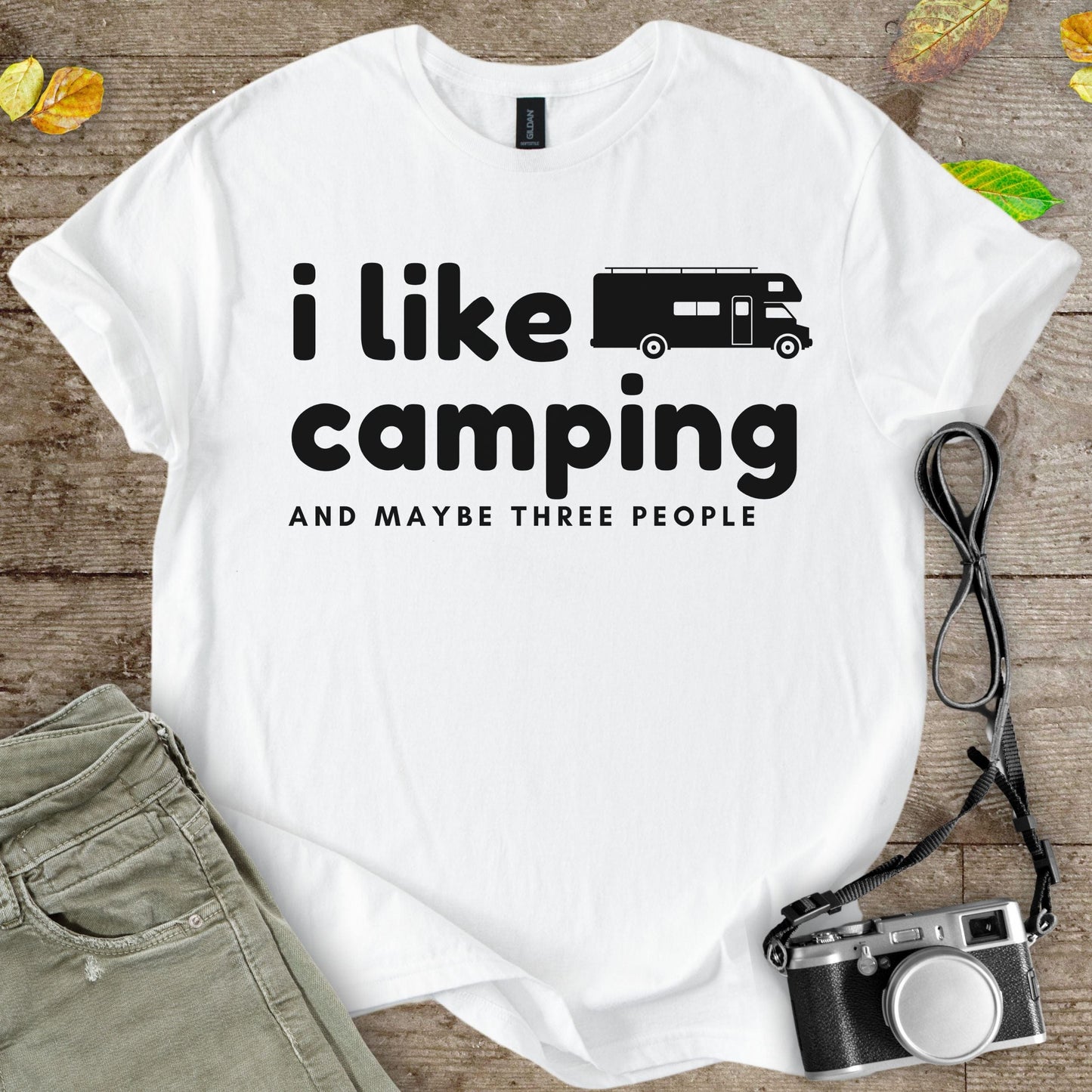 I Like Camping and Maybe Three People Graphic T-Shirt - Camping Shirt Camp Vibes Collective
