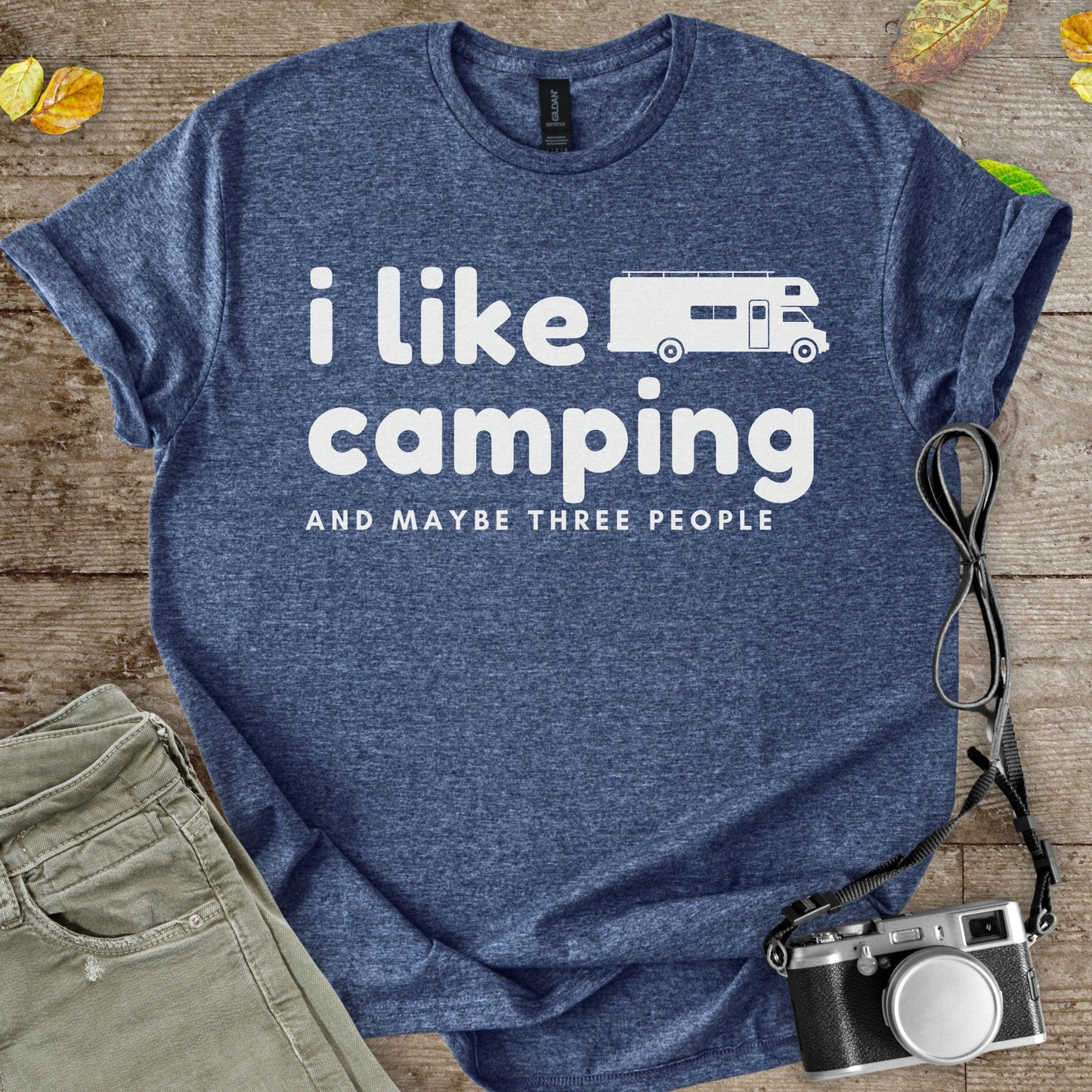 I Like Camping and Maybe Three People Graphic T-Shirt - Camping Shirt Camp Vibes Collective