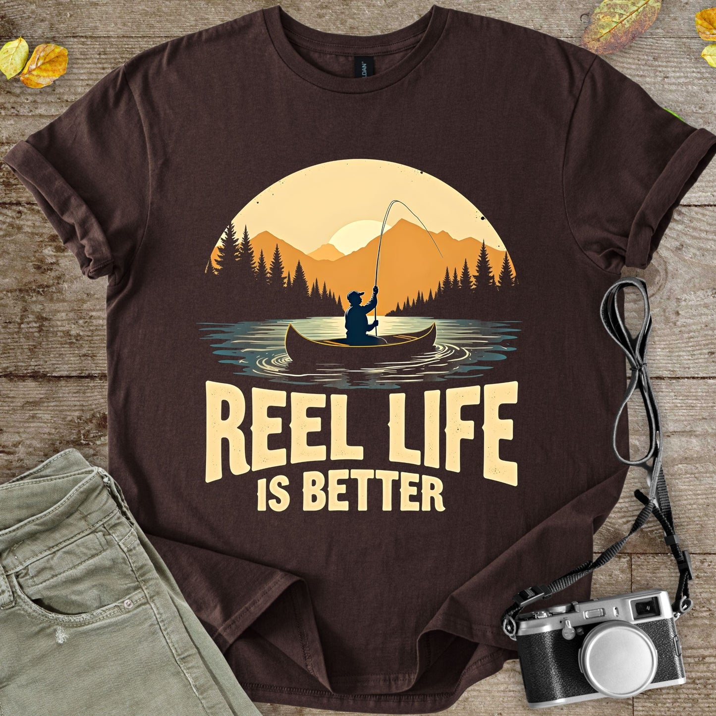 Reel Life Is Better Graphic T-Shirt - Camping Shirt Camp Vibes Collective