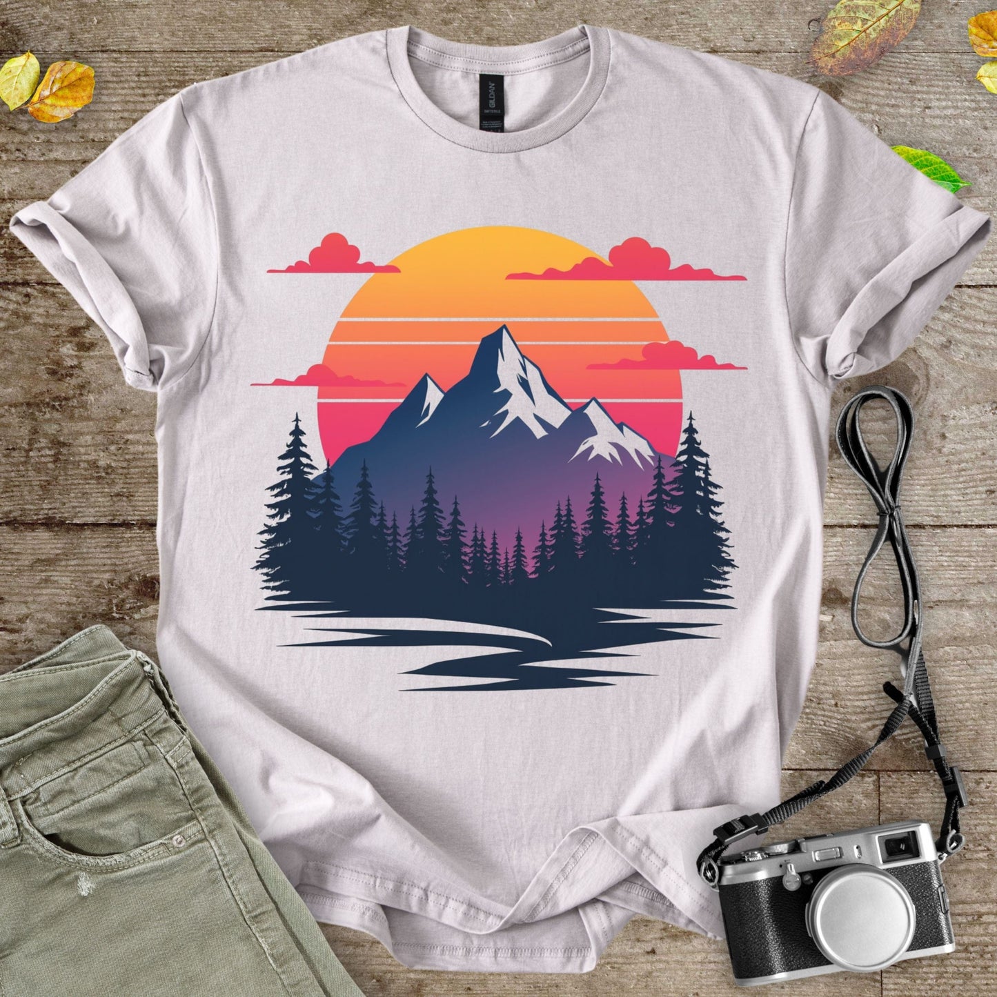 Retro Mountains Graphic T-Shirt - Camping Shirt Camp Vibes Collective