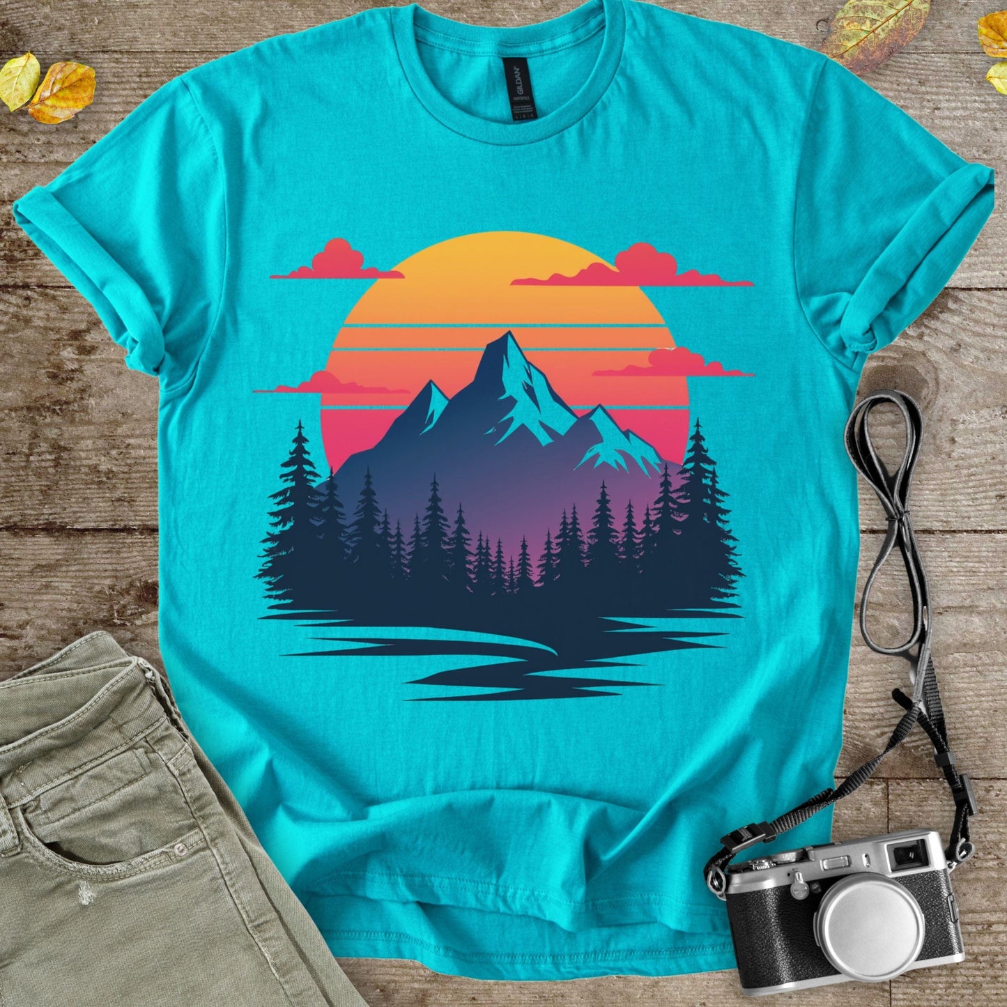 Retro Mountains Graphic T-Shirt - Camping Shirt Camp Vibes Collective