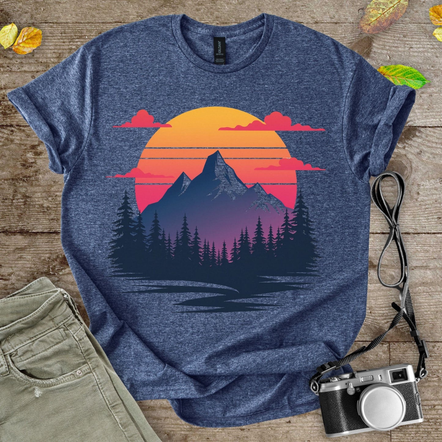 Retro Mountains Graphic T-Shirt - Camping Shirt Camp Vibes Collective