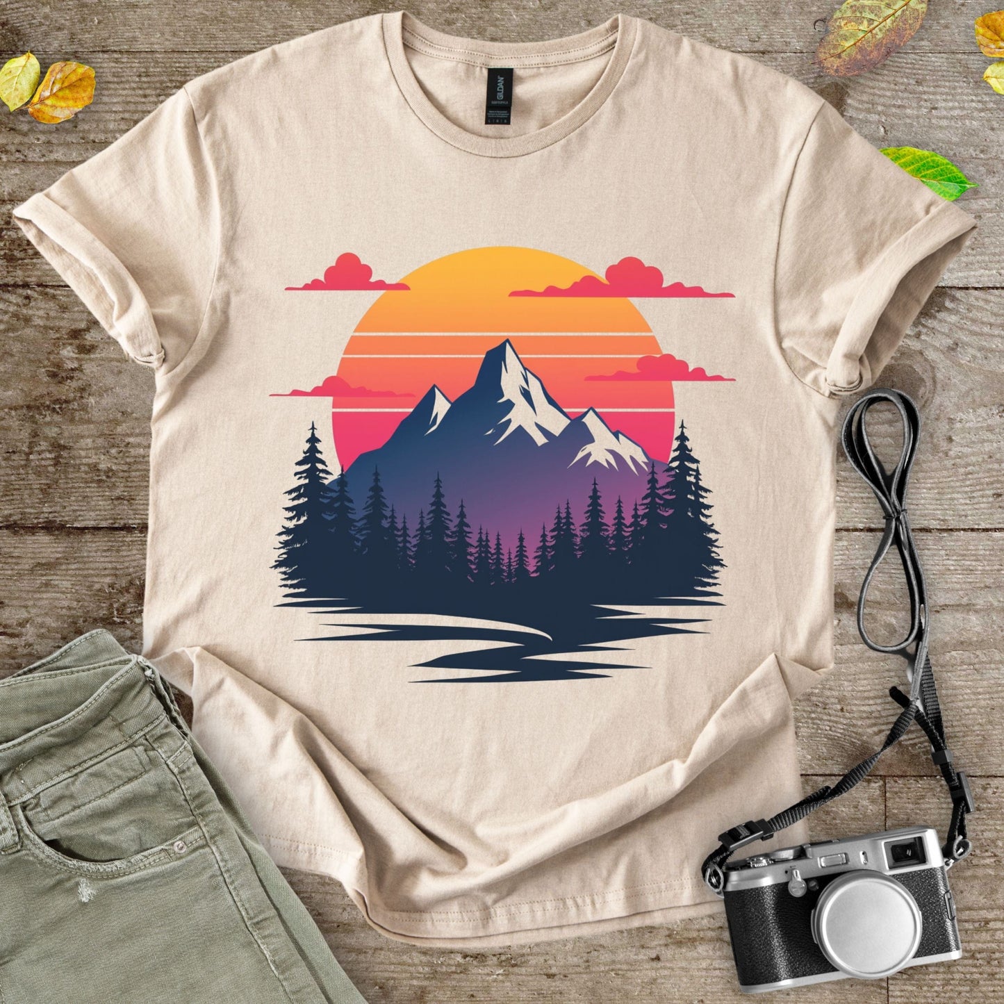 Retro Mountains Graphic T-Shirt - Camping Shirt Camp Vibes Collective