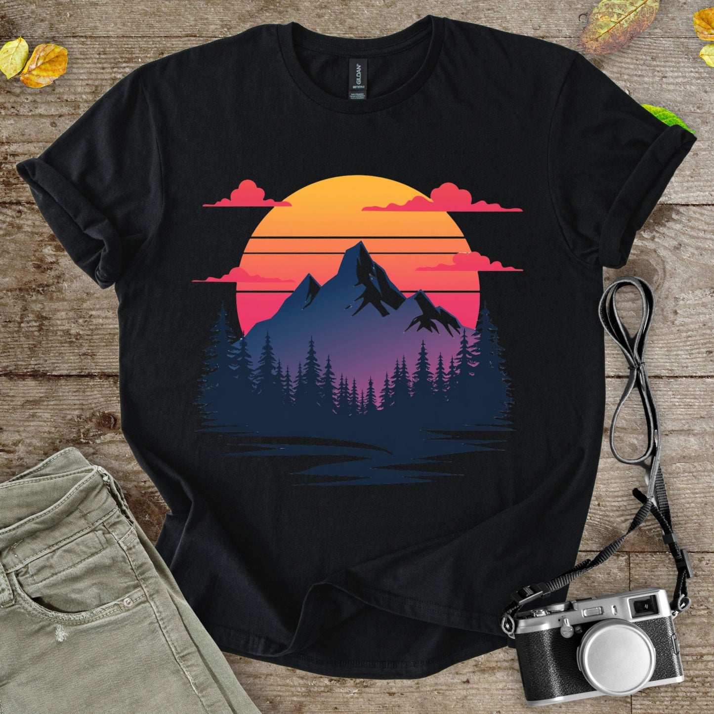 Retro Mountains Graphic T-Shirt - Camping Shirt Camp Vibes Collective