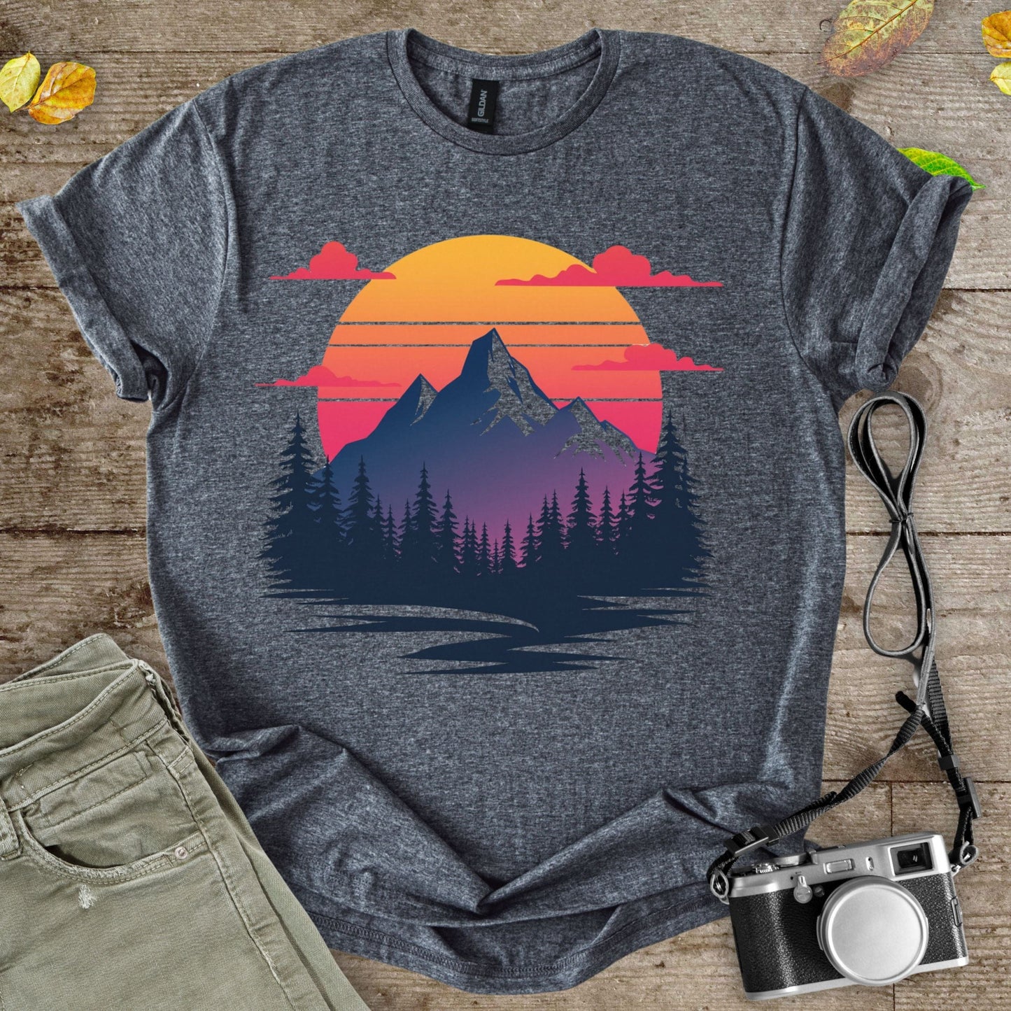 Retro Mountains Graphic T-Shirt - Camping Shirt Camp Vibes Collective