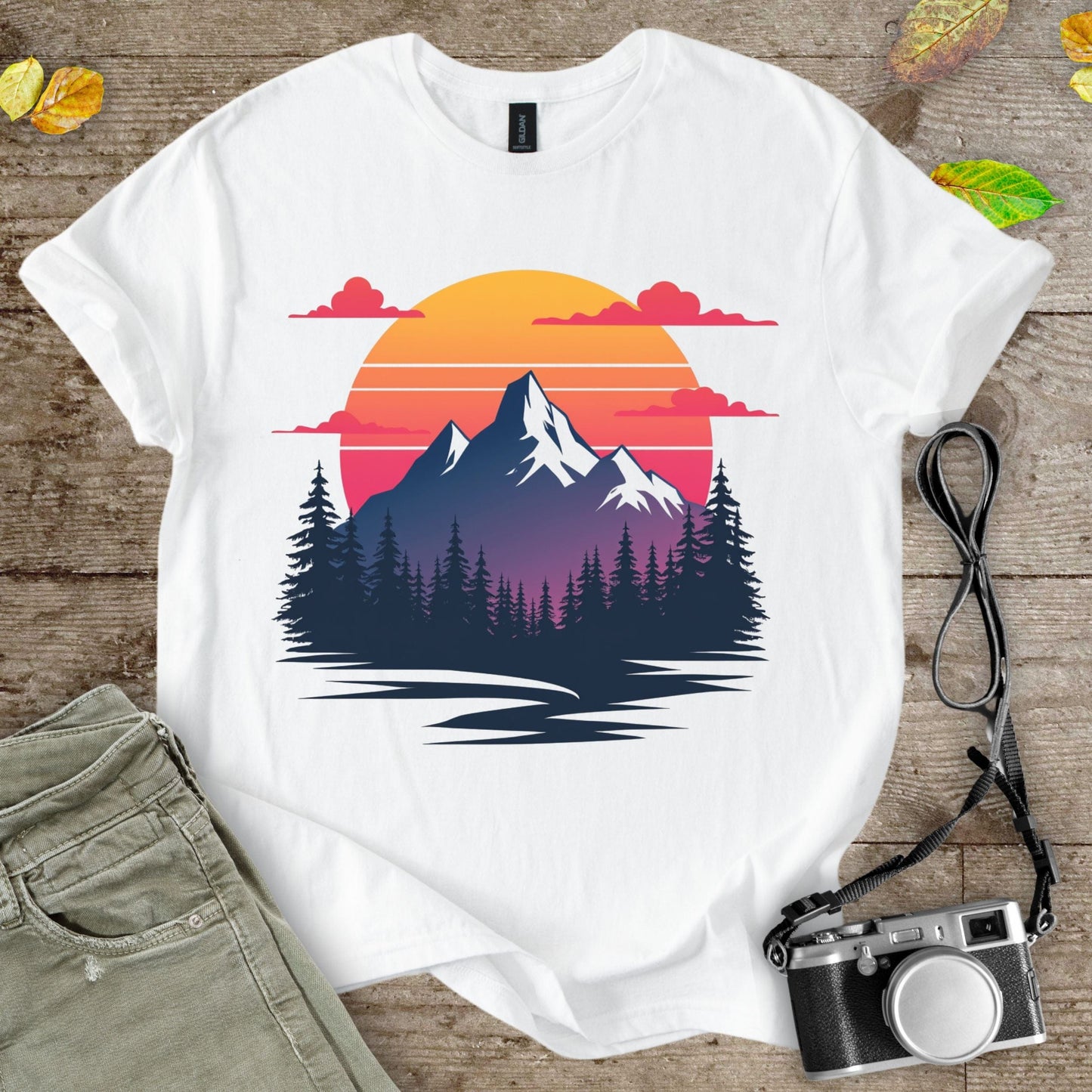 Retro Mountains Graphic T-Shirt - Camping Shirt Camp Vibes Collective