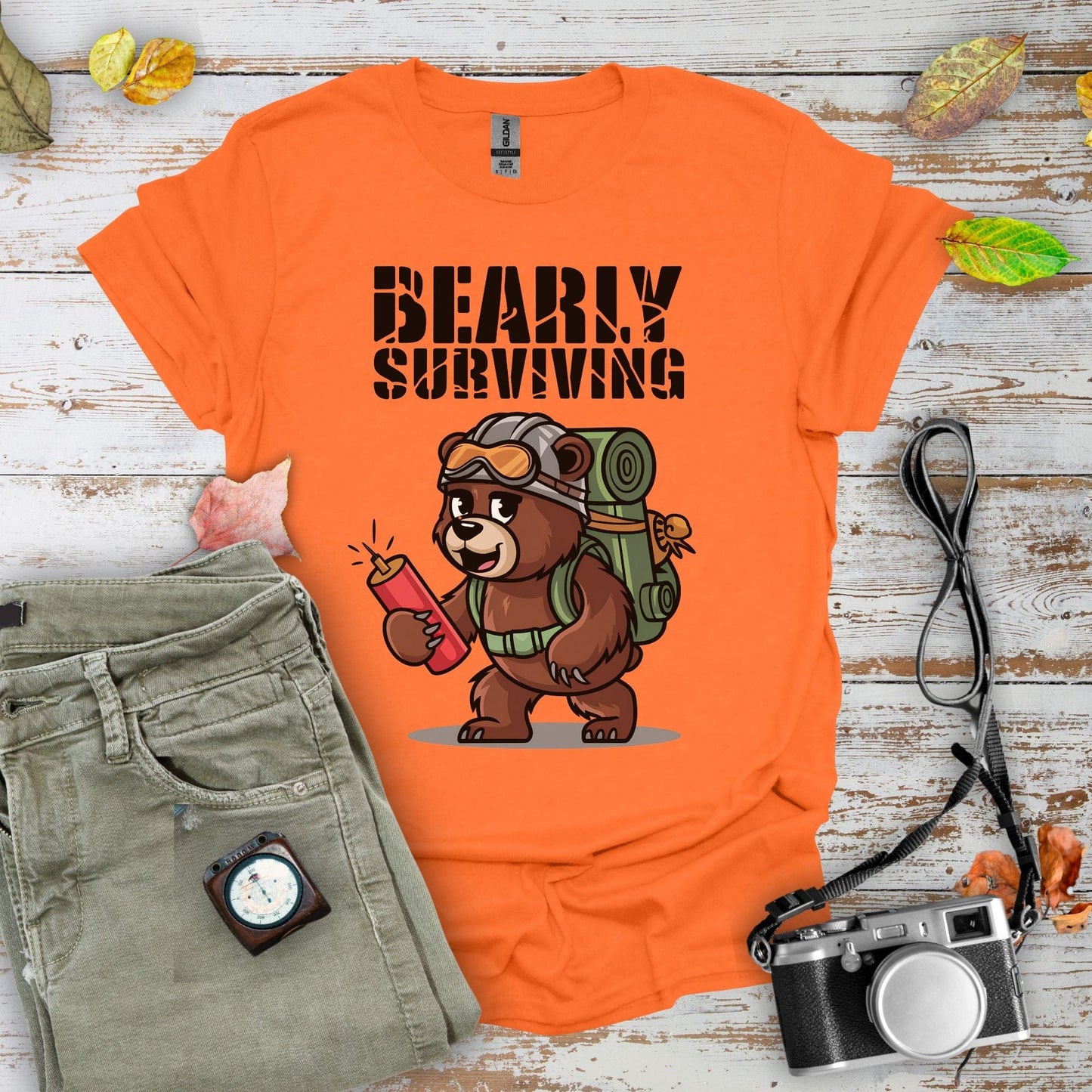 Bearly Surviving Graphic T-Shirt - Camping Shirt Camp Vibes Collective