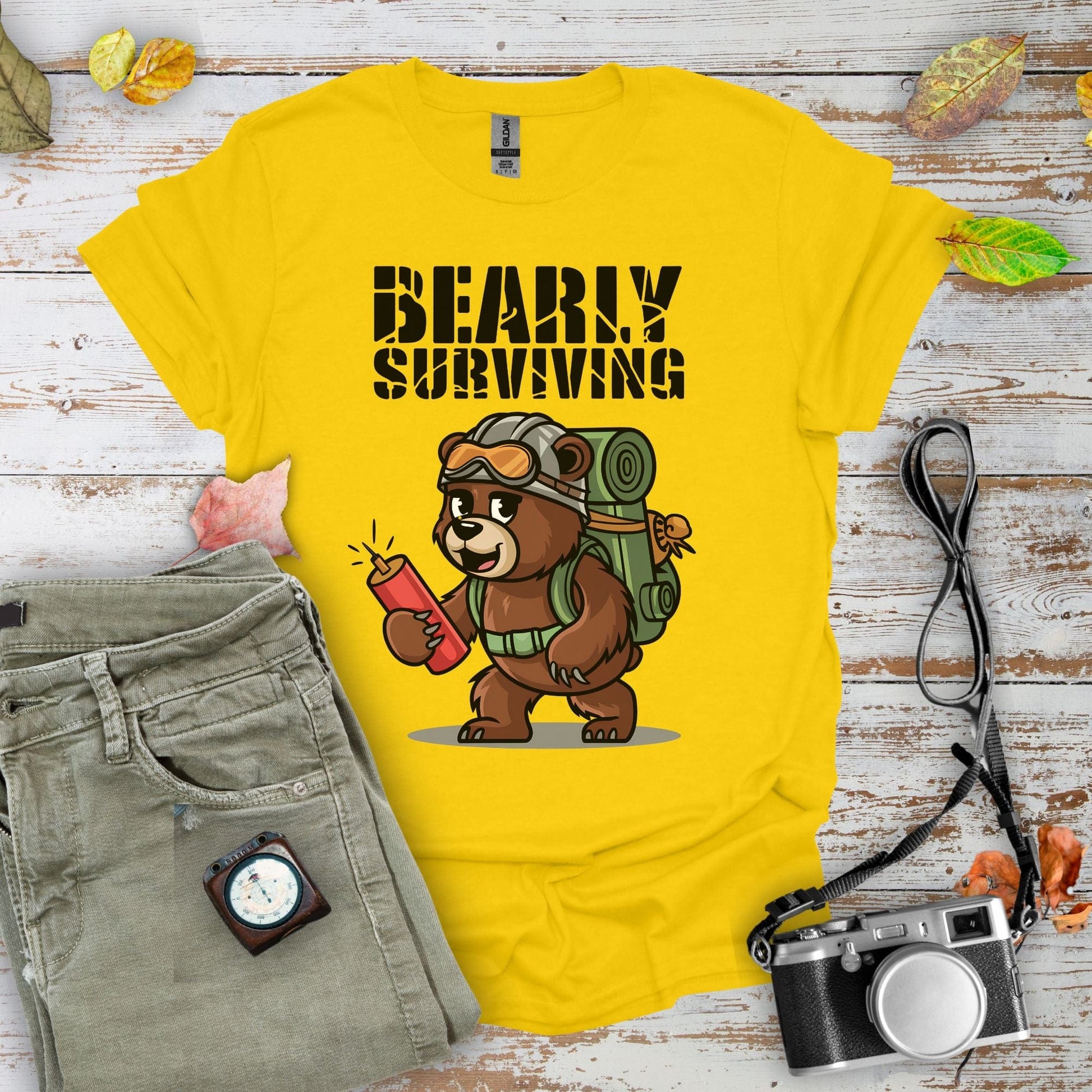 Bearly Surviving Graphic T-Shirt - Camping Shirt Camp Vibes Collective