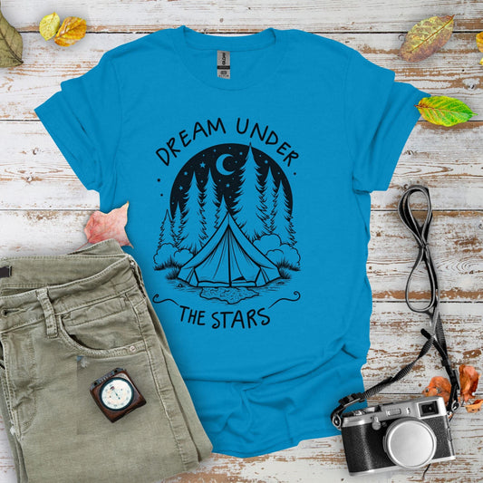 Dream Under the Stars Graphic T-Shirt - Camping Shirt Camp Vibes Collective