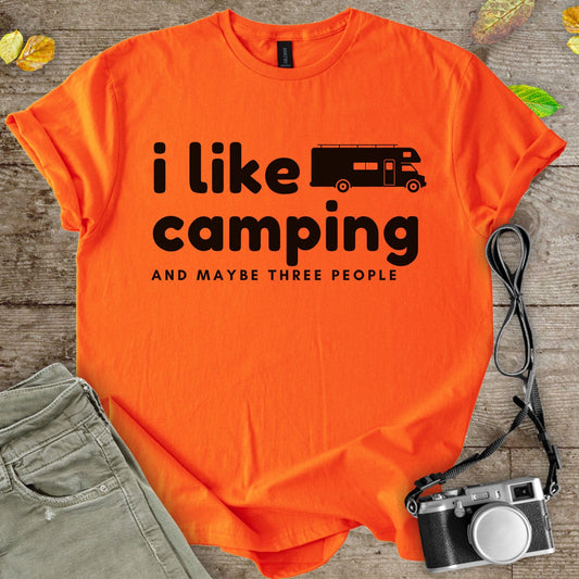 I Like Camping and Maybe Three People Graphic T-Shirt - Camping Shirt Camp Vibes Collective