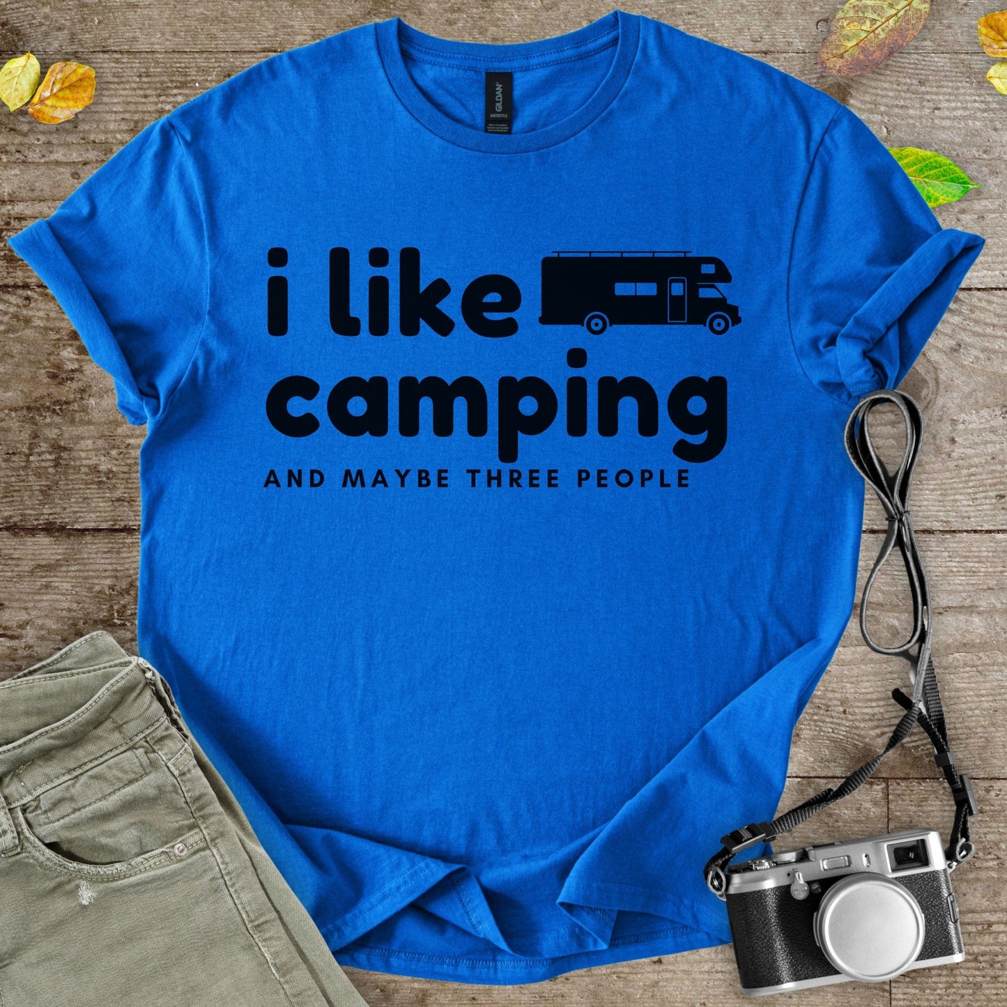 I Like Camping and Maybe Three People Graphic T-Shirt - Camping Shirt Camp Vibes Collective