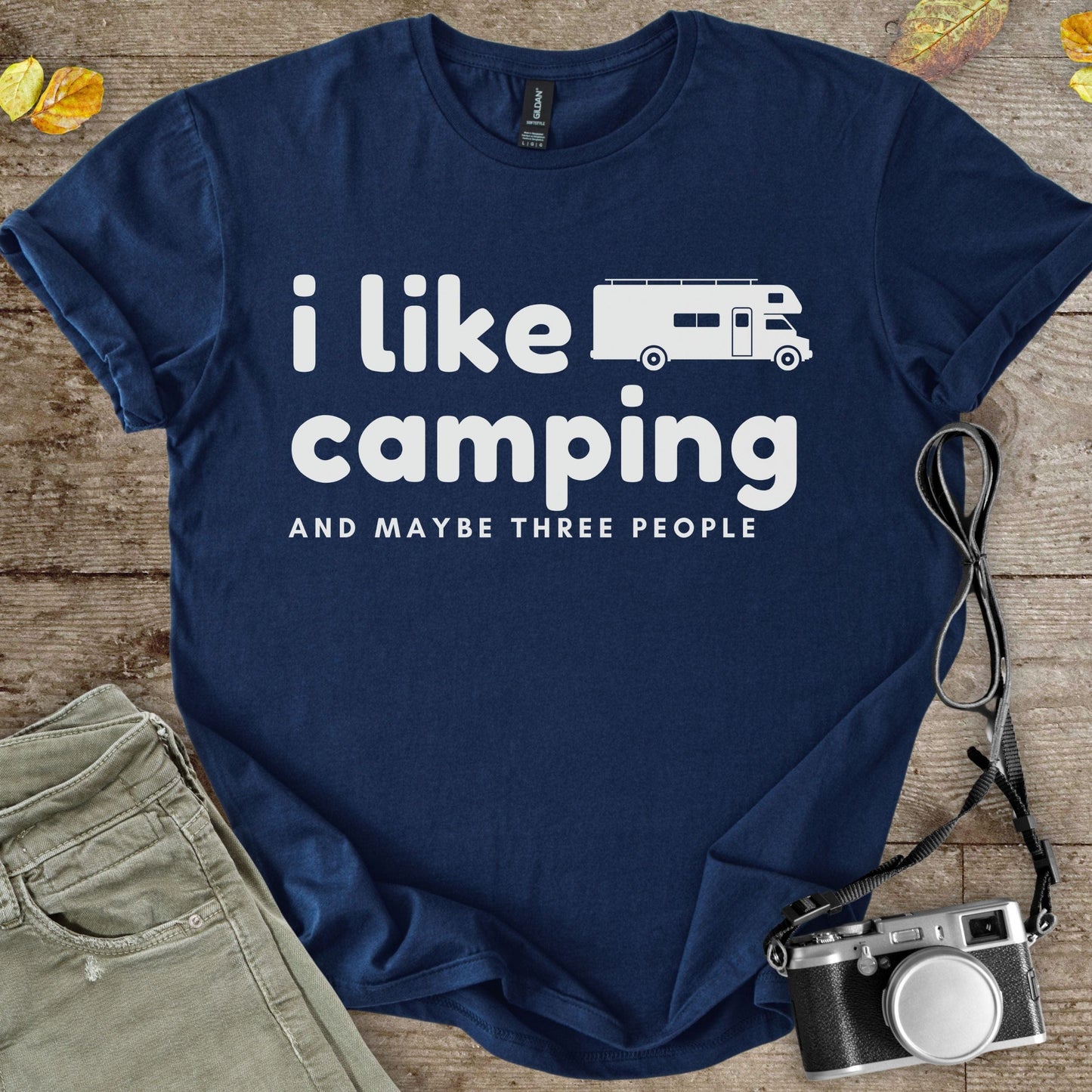 I Like Camping and Maybe Three People Graphic T-Shirt - Camping Shirt Camp Vibes Collective
