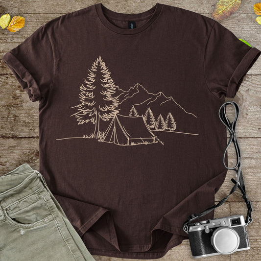 Minimalist Camping Graphic T-Shirt - Camping Shirt Camp Vibes Collective