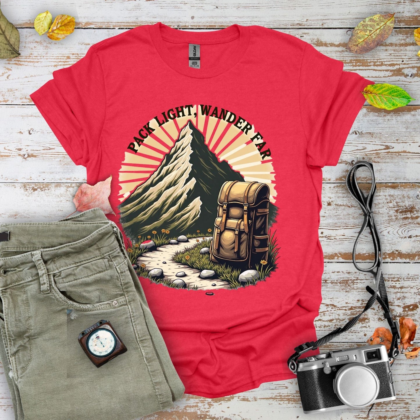 Pack Light Wander Far Graphic T-Shirt - Camping Shirt Camp Vibes Collective