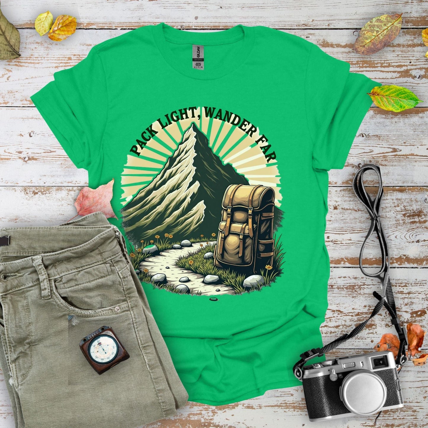 Pack Light Wander Far Graphic T-Shirt - Camping Shirt Camp Vibes Collective