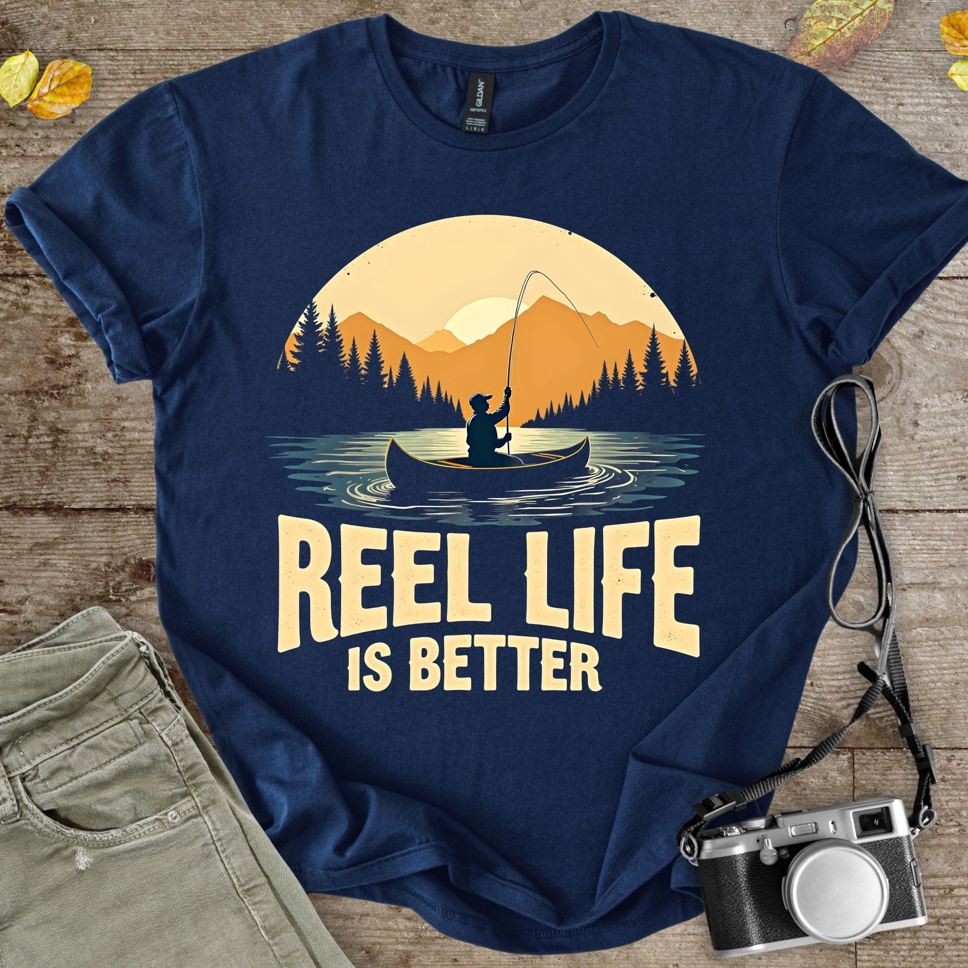 Reel Life Is Better Graphic T-Shirt - Camping Shirt Camp Vibes Collective