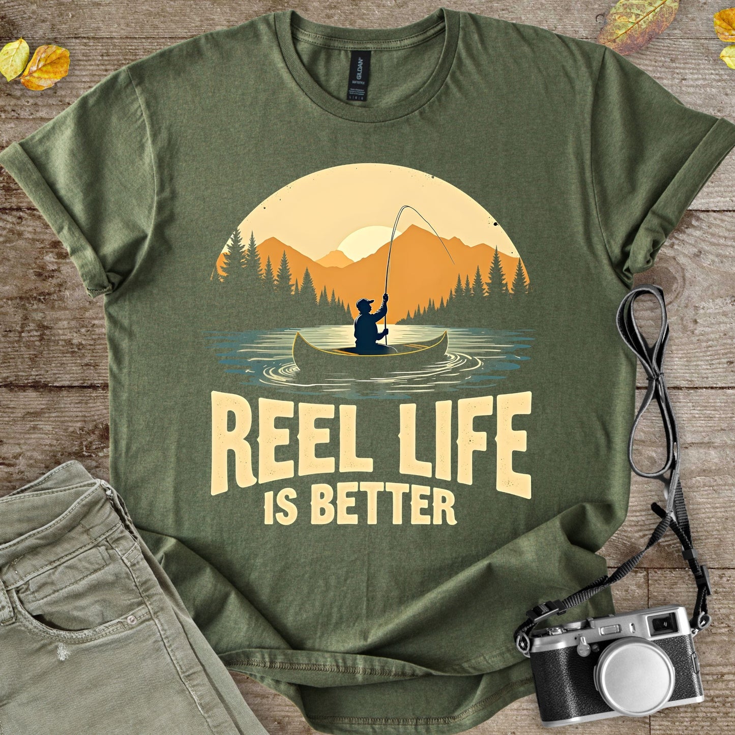 Reel Life Is Better Graphic T-Shirt - Camping Shirt Camp Vibes Collective