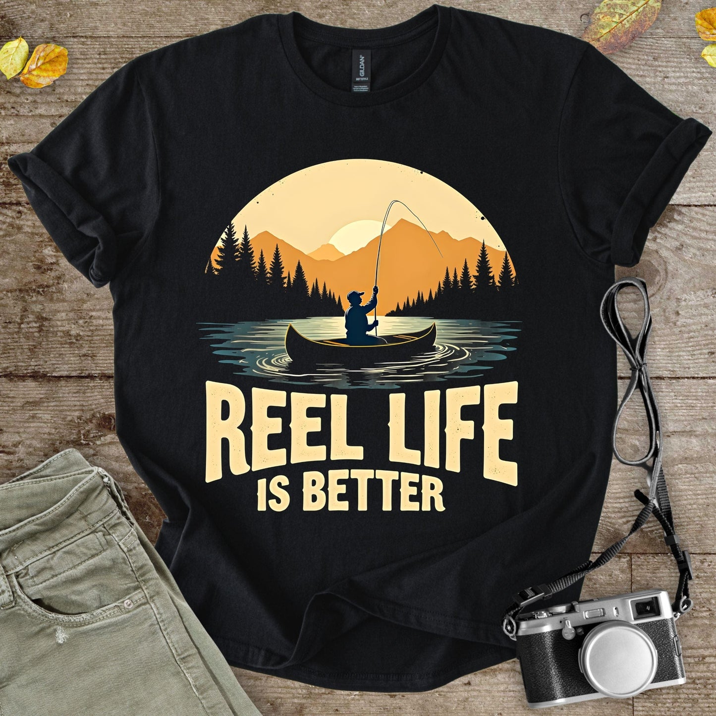 Reel Life Is Better Graphic T-Shirt - Camping Shirt Camp Vibes Collective