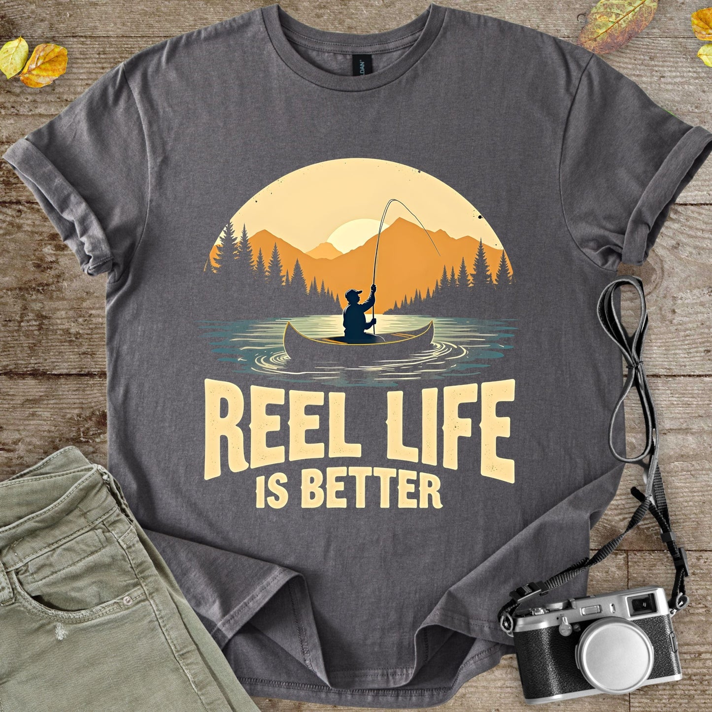 Reel Life Is Better Graphic T-Shirt - Camping Shirt Camp Vibes Collective