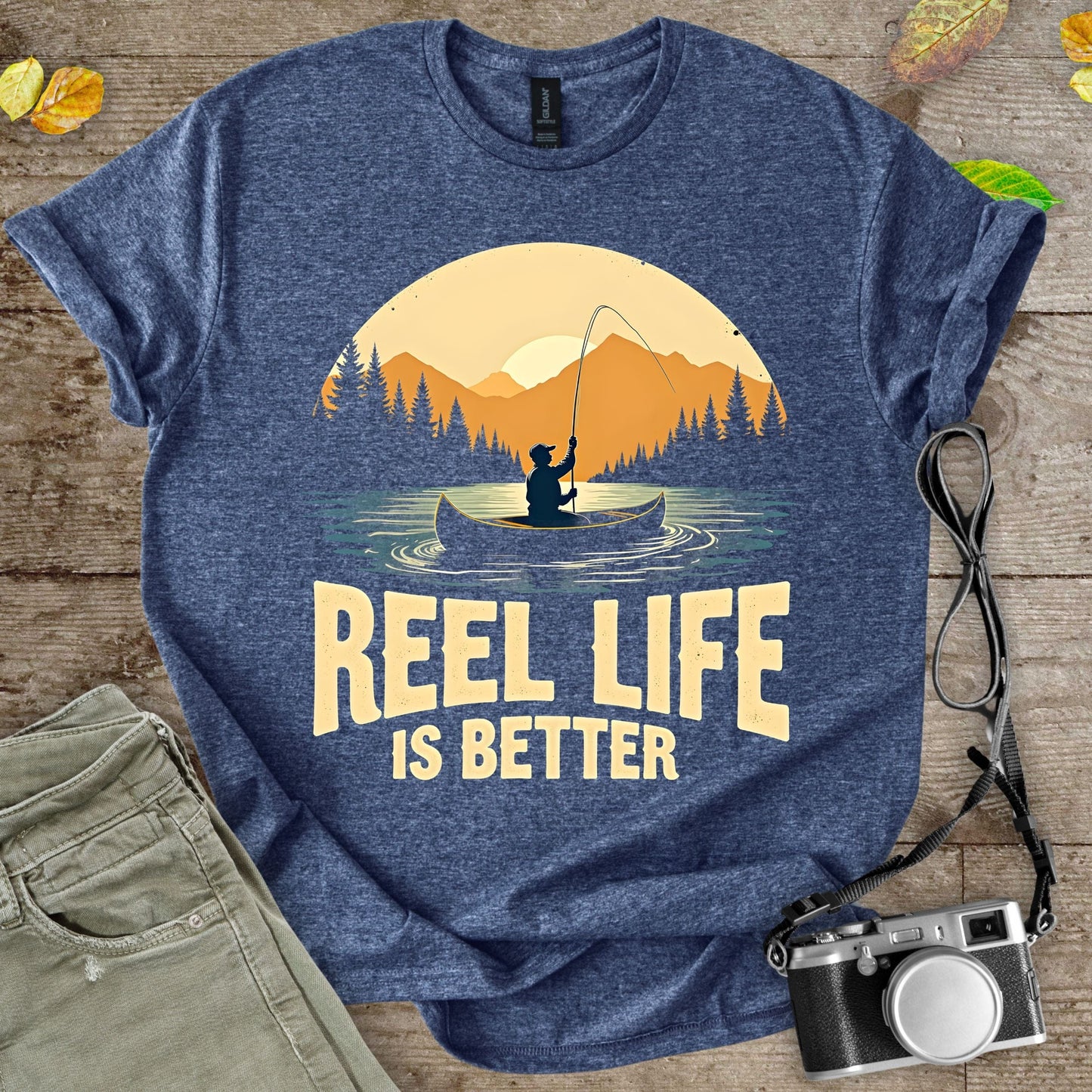 Reel Life Is Better Graphic T-Shirt - Camping Shirt Camp Vibes Collective