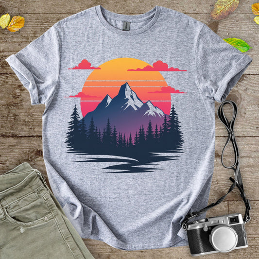 Retro Mountains Graphic T-Shirt - Camping Shirt Camp Vibes Collective
