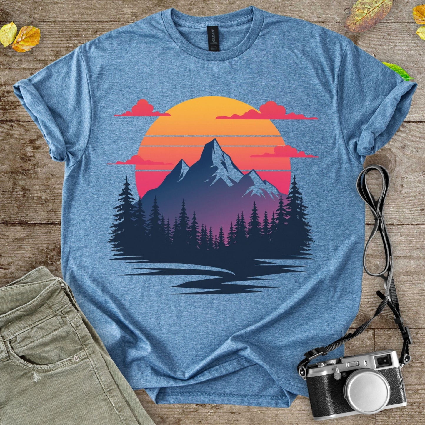 Retro Mountains Graphic T-Shirt - Camping Shirt Camp Vibes Collective