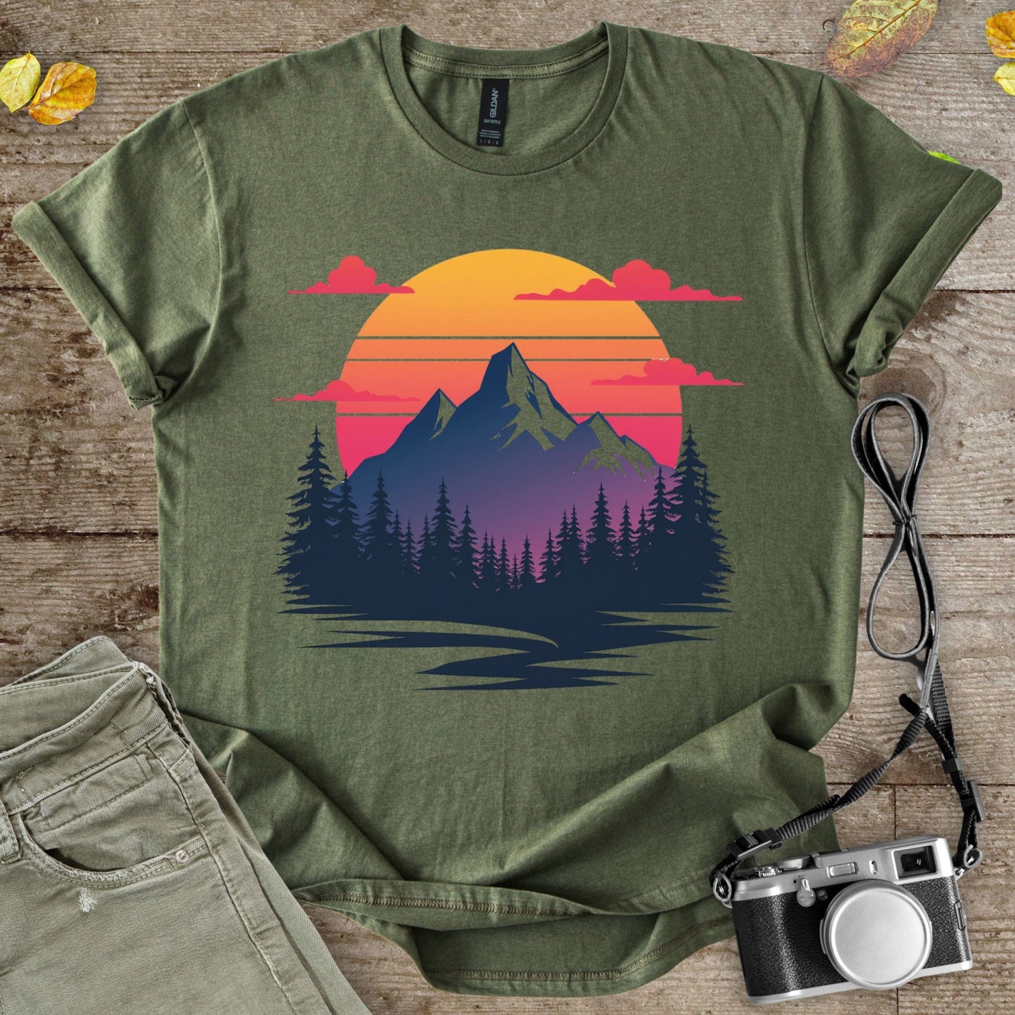 Retro Mountains Graphic T-Shirt - Camping Shirt Camp Vibes Collective