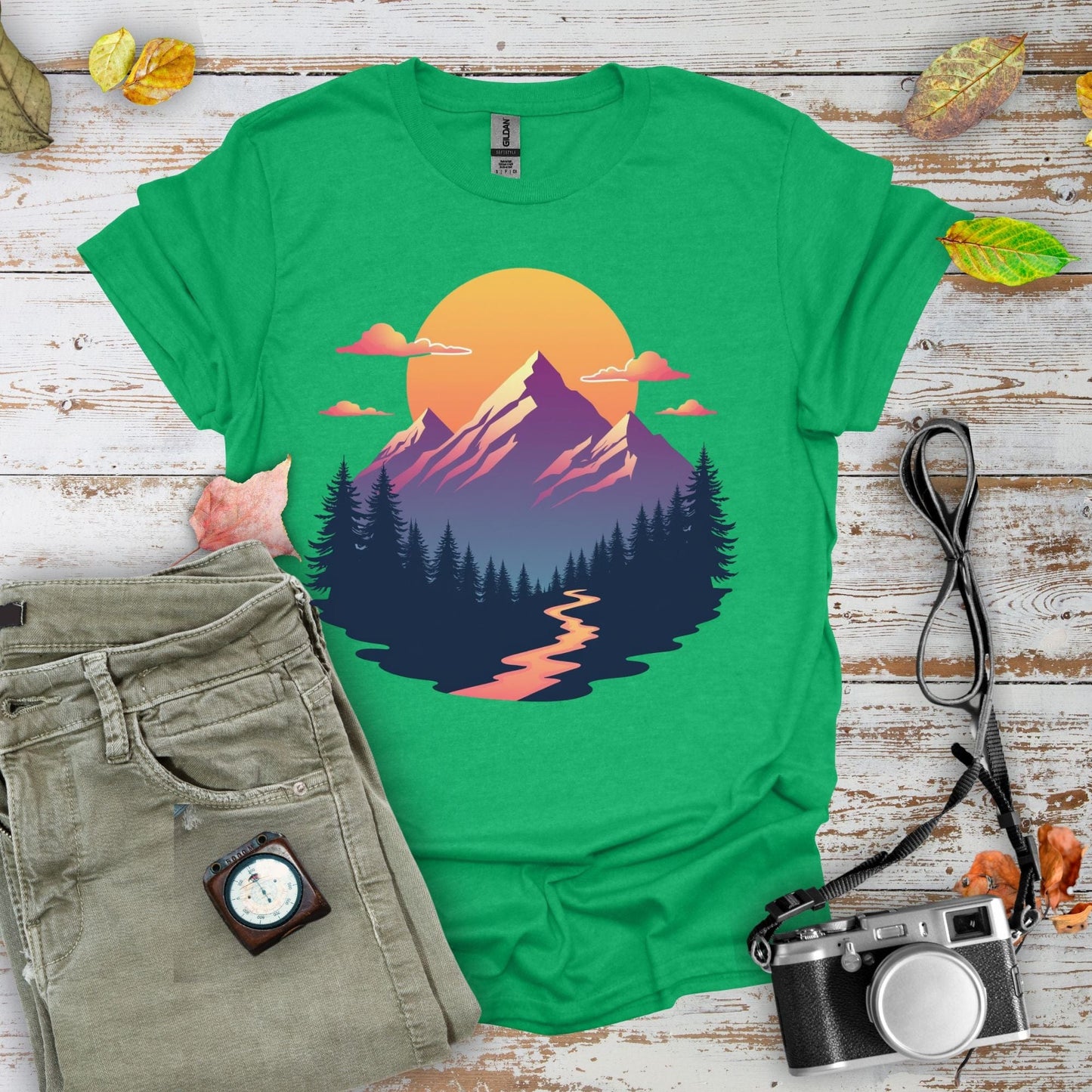 Retro Peaks Graphic T-Shirt - Camping Shirt Camp Vibes Collective