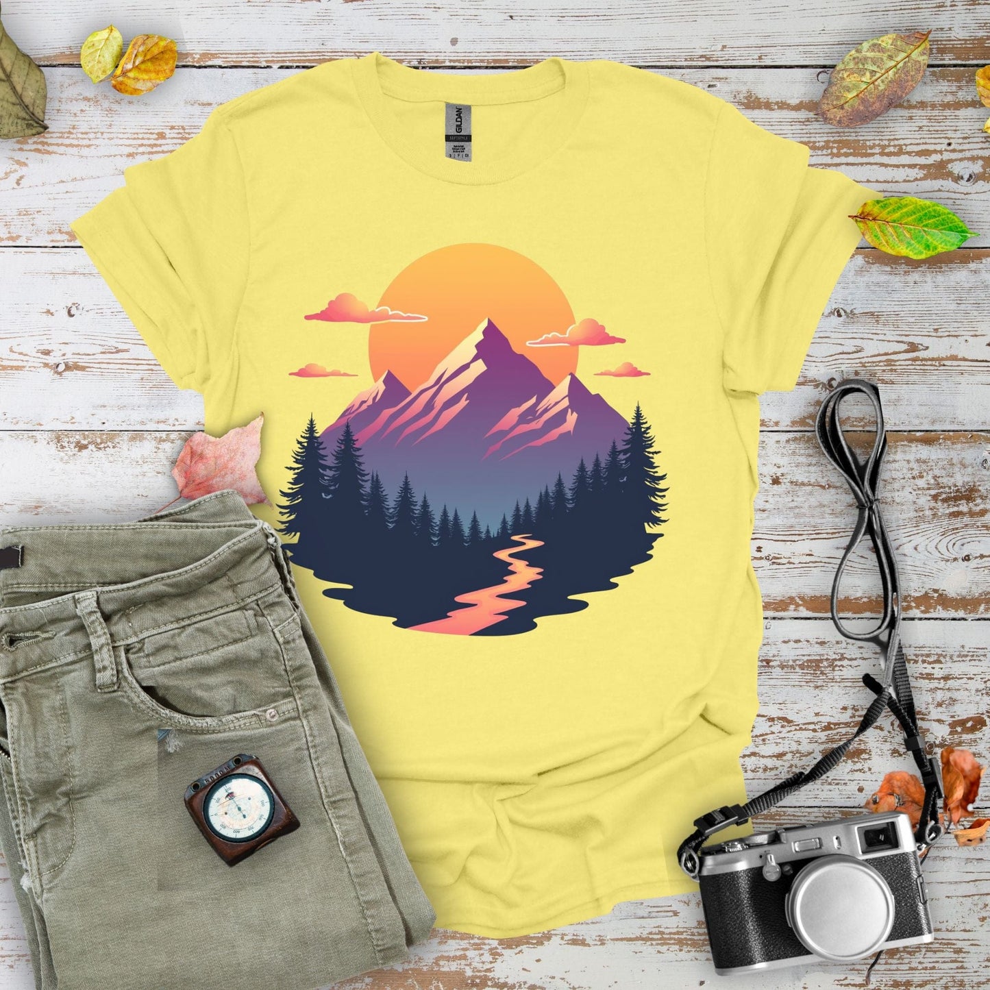 Retro Peaks Graphic T-Shirt - Camping Shirt Camp Vibes Collective