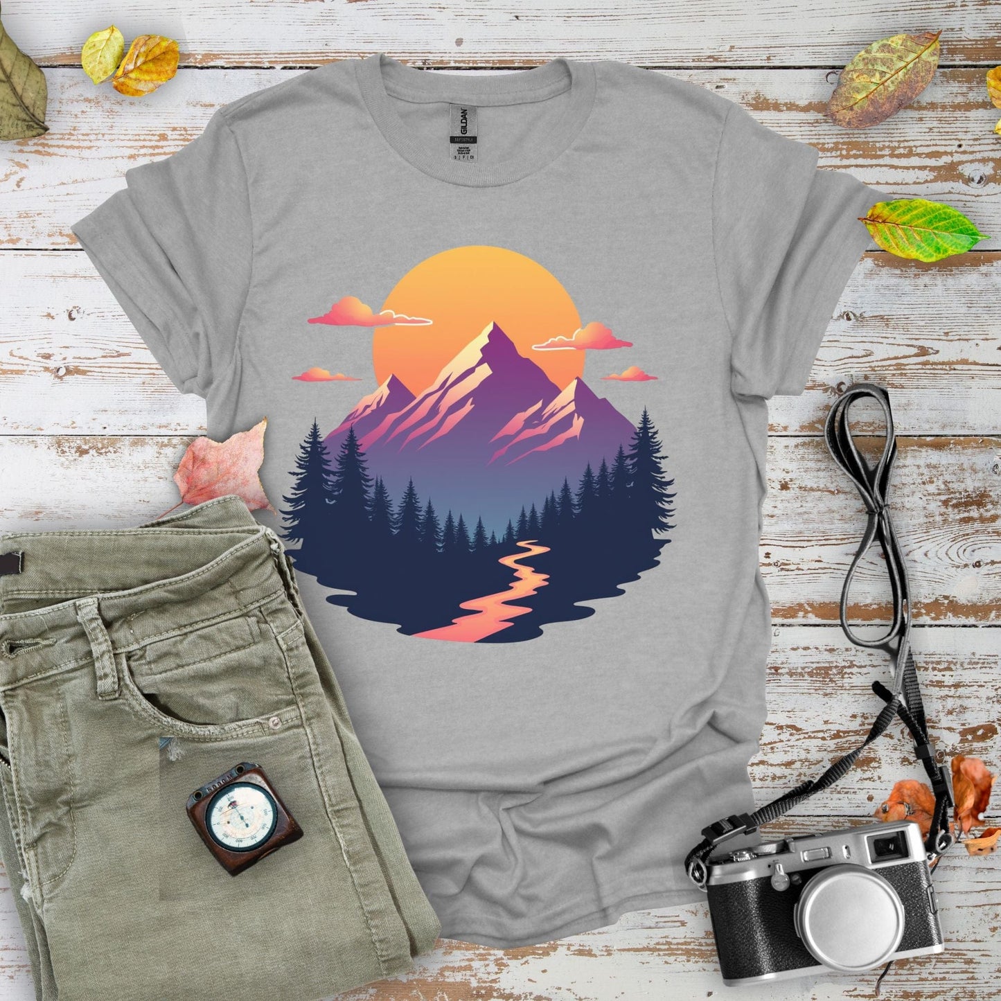 Retro Peaks Graphic T-Shirt - Camping Shirt Camp Vibes Collective