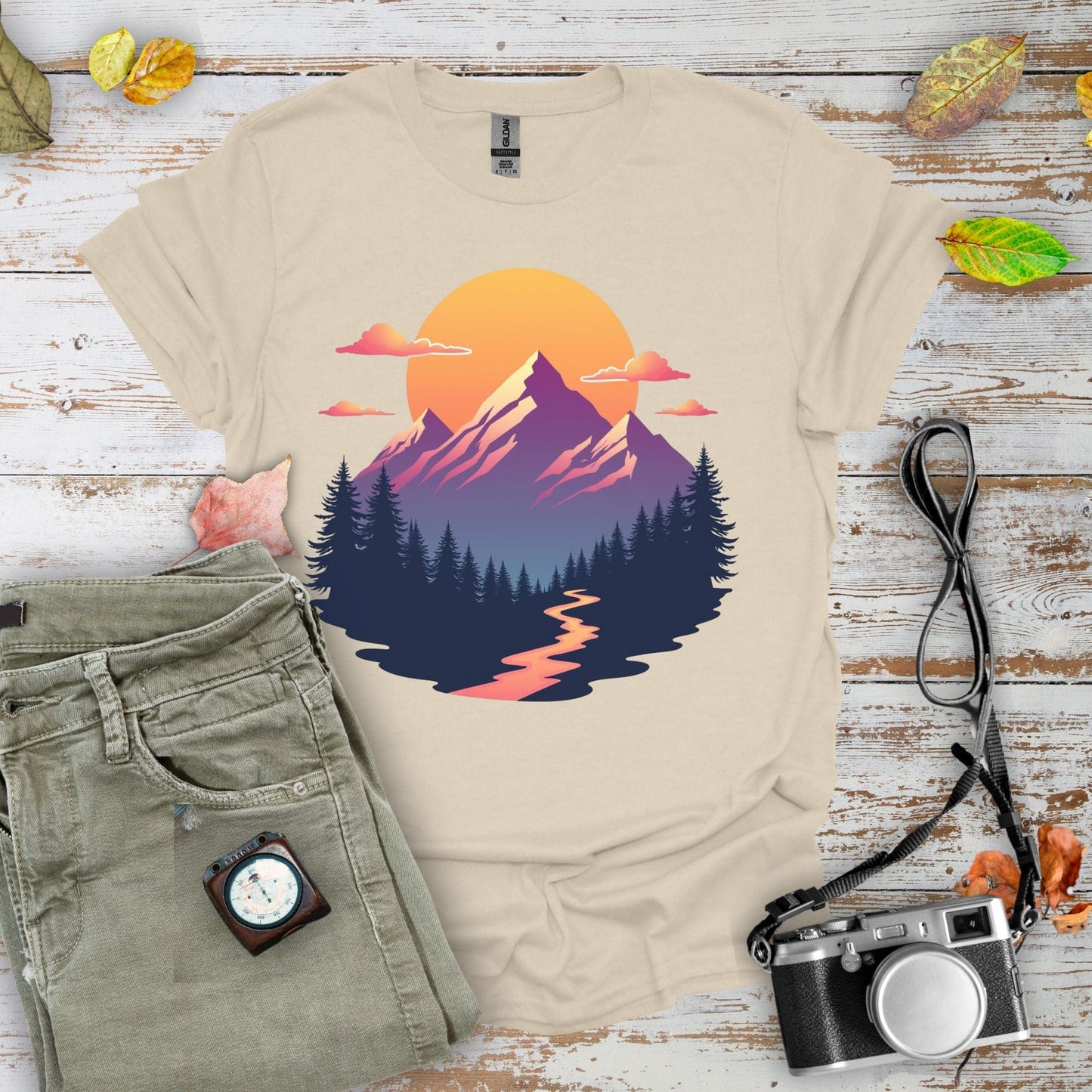 Retro Peaks Graphic T-Shirt - Camping Shirt Camp Vibes Collective