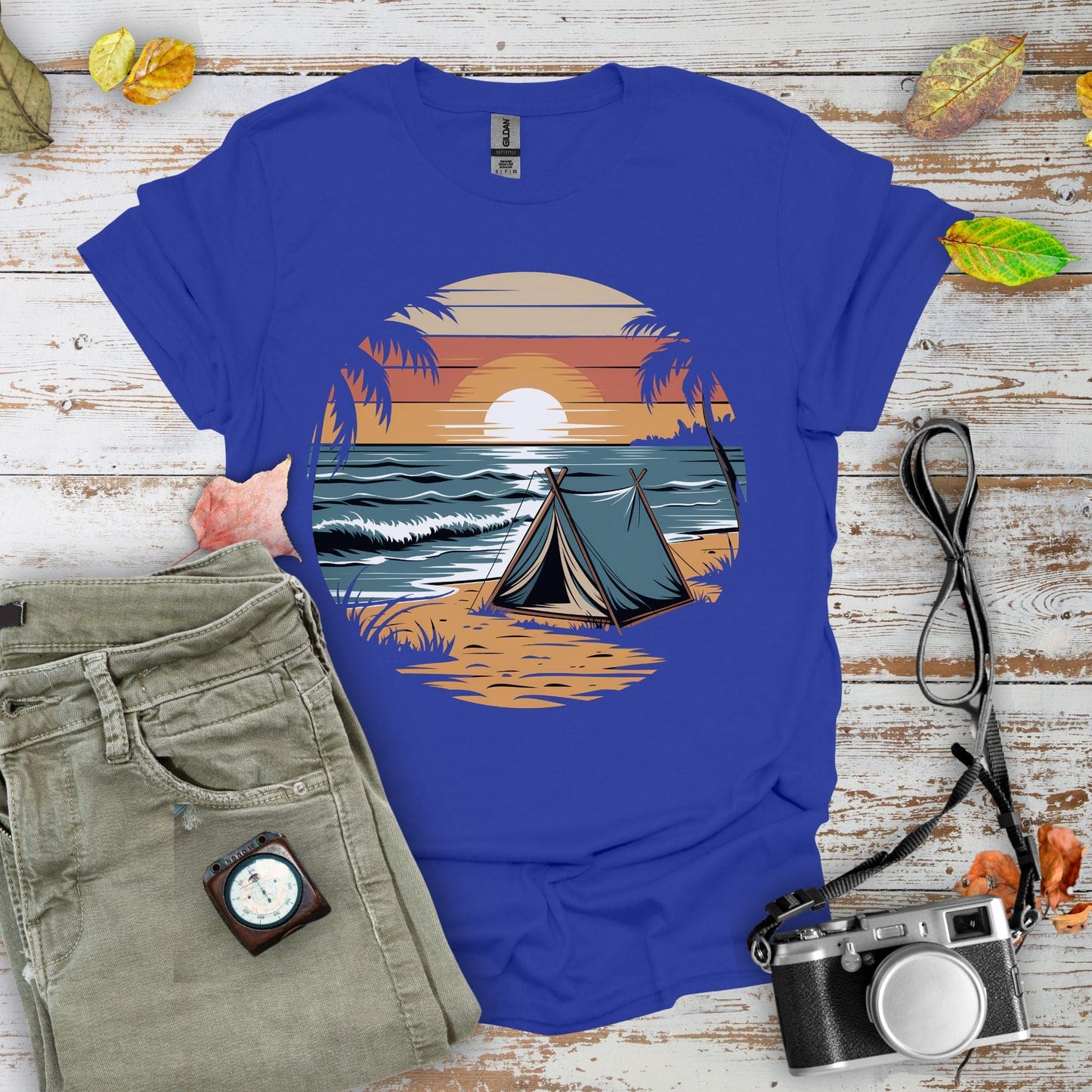 Waves & Wilderness Camping Graphic T-Shirt - Camping Shirt Camp Vibes Collective